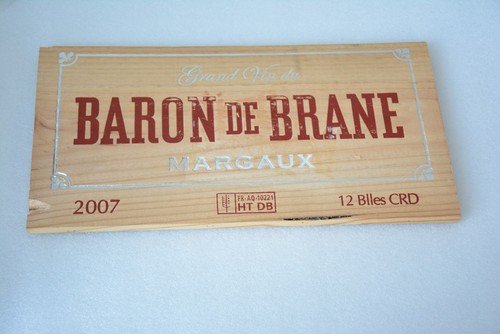 Estampe caisse vin - , bois