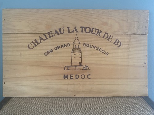Ancienne estampe caisse - vin, en